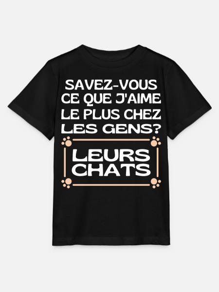 Savez-vous Ce Que Jaime Chez Les Gens Leurs Chats - T-shirt bio MINI CREATOR Stanley/Stella Enfant - noir