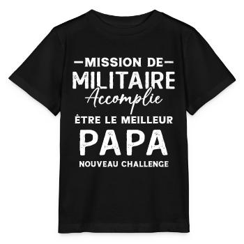 Militaire Futur Papa Cadeau Drôle Fête Des Pères - T-shirt bio MINI CREATOR Stanley/Stella Enfant - noir - Devant - Mikhail (115cm)