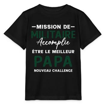 Militaire Futur Papa Cadeau Drôle Fête Des Pères - T-shirt bio MINI CREATOR Stanley/Stella Enfant - noir - Devant - Mikhail (115cm)