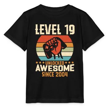 Level 19 Komplettes Geburtstagsgeschenk für 2004 - Stanley/Stella Kinder T-Shirt MINI CREATOR  - Schwarz - Vorne - Mikhail (115cm)