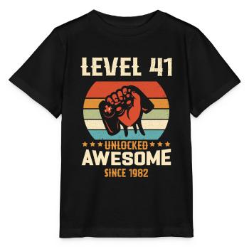 Level 41 komplettes Geburtstagsgeschenk von 1982 - Stanley/Stella Kinder T-Shirt MINI CREATOR  - Schwarz - Vorne - Mikhail (115cm)