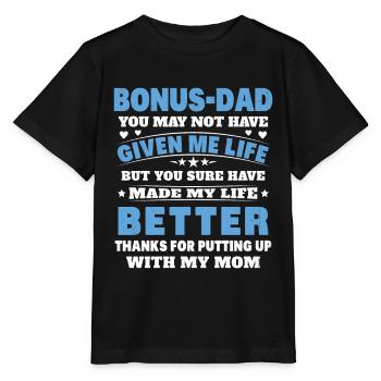 Der hübsche Papa verlässt die Tochter des Sohnes und der Frau - Stanley/Stella Kinder T-Shirt MINI CREATOR  - Schwarz - Vorne - Mikhail (115cm)