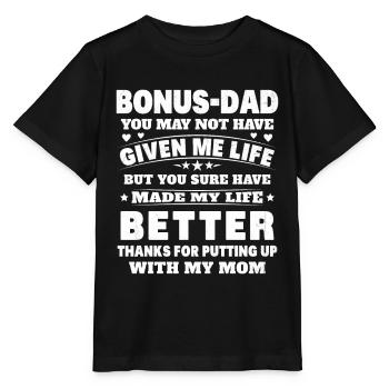 Der hübsche Papa verlässt die Tochter des Sohnes und der Frau - Stanley/Stella Kinder T-Shirt MINI CREATOR  - Schwarz - Vorne - Mikhail (115cm)