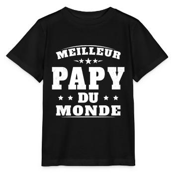 Meilleur Papy du Monde Humour Cadeau Nouveau Papy - T-shirt bio MINI CREATOR Stanley/Stella Enfant - noir - Devant - Mikhail (115cm)