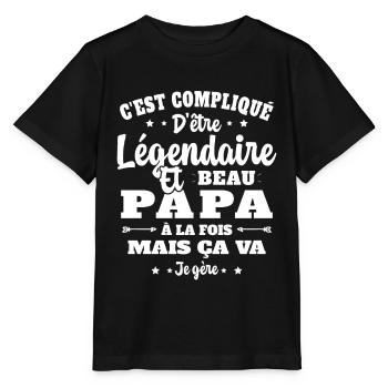 Légendaire et Beau Papa Cadeau Papa de l'année - T-shirt bio MINI CREATOR Stanley/Stella Enfant - noir - Devant - Mikhail (115cm)