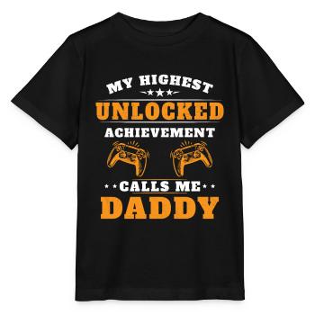 Ma plus haute réussite débloquée m'appelle papy - T-shirt bio MINI CREATOR Stanley/Stella Enfant - noir - Devant - Mikhail (115cm)