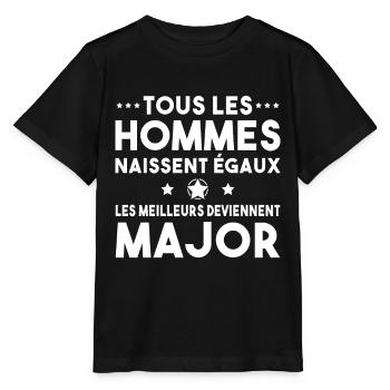 Grade major cadeau drôle militaire armée - T-shirt bio MINI CREATOR Stanley/Stella Enfant - noir - Devant - Mikhail (115cm)