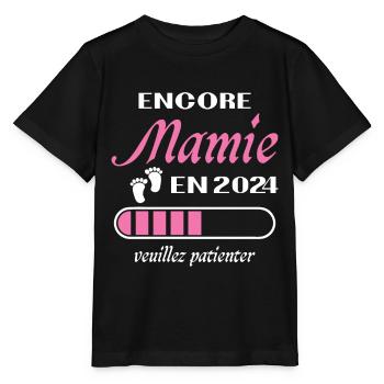 Encore Mamie 2024 Cadeau Future Grand Mère - T-shirt bio MINI CREATOR Stanley/Stella Enfant - noir - Devant - Mikhail (115cm)