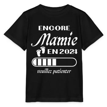 Encore Mamie 2024 Cadeau Future Grand Mère - T-shirt bio MINI CREATOR Stanley/Stella Enfant - noir - Devant - Mikhail (115cm)
