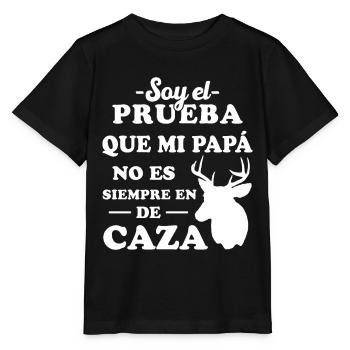 Preuve que mon père ne chasse pas toujours - T-shirt bio MINI CREATOR Stanley/Stella Enfant - noir - Devant - Mikhail (115cm)