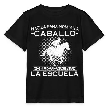Born to ride, forced to go to school - Stanley/Stella MINI CREATOR Kids’ T-Shirt - black - Front - Mikhail (115cm)