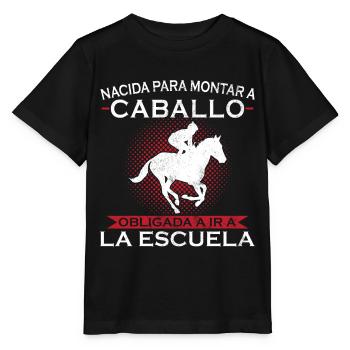 Born to ride, forced to go to school - Stanley/Stella MINI CREATOR Kids’ T-Shirt - black - Front - Mikhail (115cm)