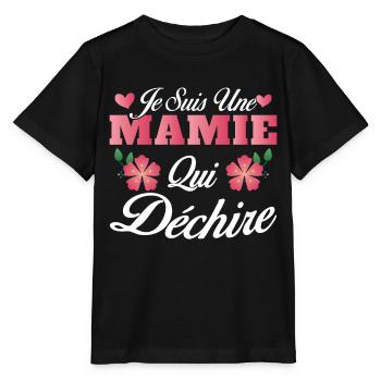 Je suis une mamie qui déchire - T-shirt bio MINI CREATOR Stanley/Stella Enfant - noir - Devant - Mikhail (115cm)