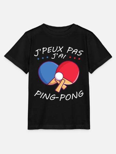 J'peux pas J'ai Ping pong Humour Cadeau - T-shirt bio MINI CREATOR Stanley/Stella Enfant - noir