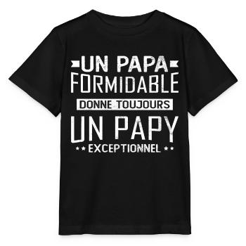 A great dad gives an exceptional grandpa - Stanley/Stella MINI CREATOR Kids’ T-Shirt - black - Front - Mikhail (115cm)
