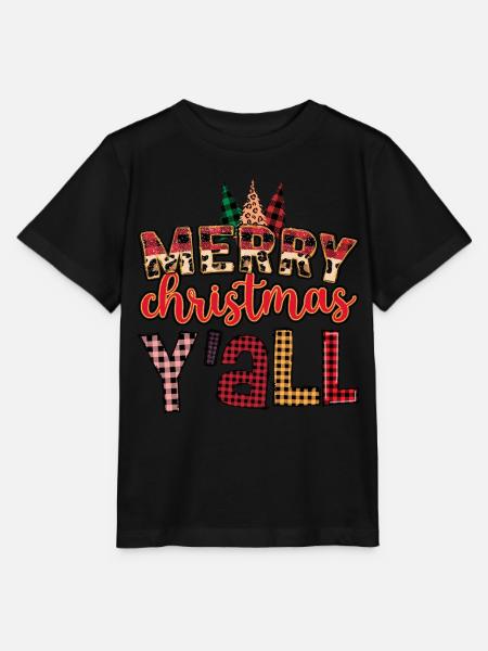Merry Christmas Y'ALL - Stanley/Stella Kinder T-Shirt MINI CREATOR  - Schwarz