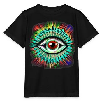 Oeil Psychédélique - T-shirt bio MINI CREATOR Stanley/Stella Enfant - noir - Devant - Mikhail (115cm)