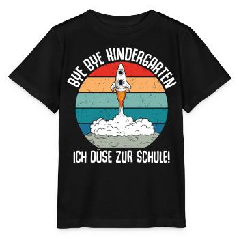 Bye Bye Kindergarten I'm Jetting To School - Stanley/Stella MINI CREATOR Kids’ T-Shirt - black - Front - Mikhail (115cm)