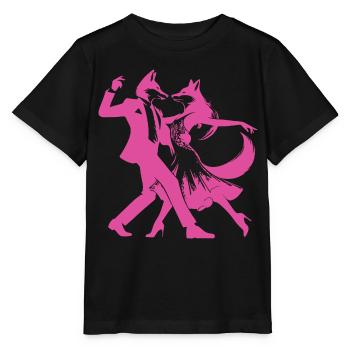 Cooles Tanzdesign mit stylischem Tanzpaar - Stanley/Stella Kinder T-Shirt MINI CREATOR  - Schwarz - Vorne - Mikhail (115cm)