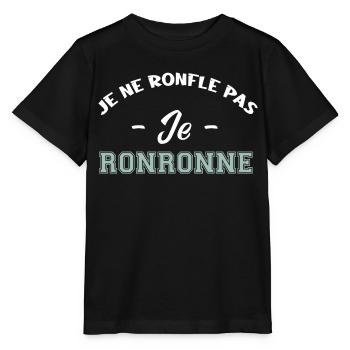 je ne ronfle pas je ronronne - T-shirt bio MINI CREATOR Stanley/Stella Enfant - noir - Devant - Mikhail (115cm)