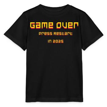 Game Over - Press Restart 2025 Cadeau du Nouvel An - T-shirt bio MINI CREATOR Stanley/Stella Enfant - noir - Devant - Mikhail (115cm)