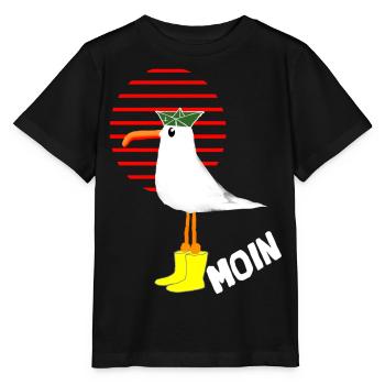 MOIN Moewe - Stanley/Stella Kinder T-Shirt MINI CREATOR  - Schwarz - Vorne - Mikhail (115cm)
