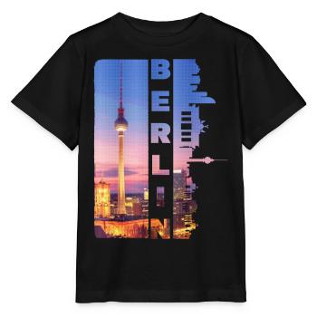 Berlin Deutschland Stadt Skyline Heimat Liebe - Stanley/Stella Kinder T-Shirt MINI CREATOR  - Schwarz - Vorne - Mikhail (115cm)
