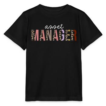 Asset manager Leopard Print Funny Gift - Stanley/Stella MINI CREATOR Kids’ T-Shirt - black - Front - Mikhail (115cm)