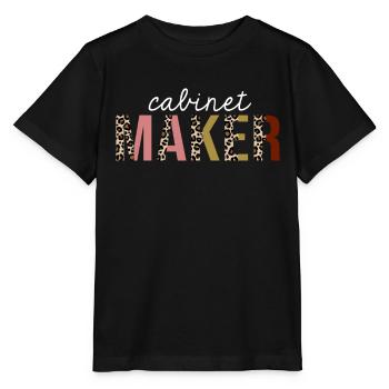 Cabinet Maker Leopard Print Funny Gift - Stanley/Stella MINI CREATOR Kids’ T-Shirt - black - Front - Mikhail (115cm)