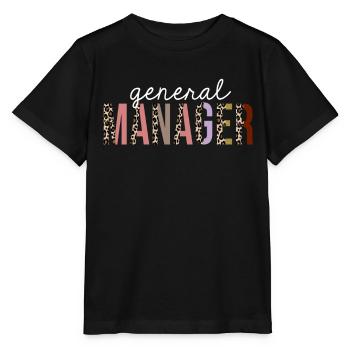 General Manager Leopard Print lustiges Geschenk - Stanley/Stella Kinder T-Shirt MINI CREATOR  - Schwarz - Vorne - Mikhail (115cm)