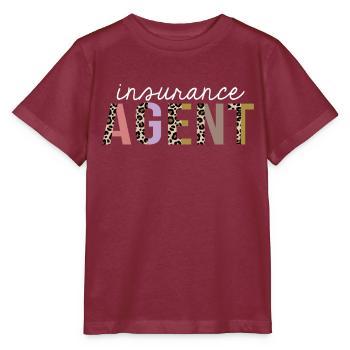 Agent d’assurance Leopard Print Funny Gift - T-shirt bio MINI CREATOR Stanley/Stella Enfant - bordeaux - Devant - Kain (125cm)