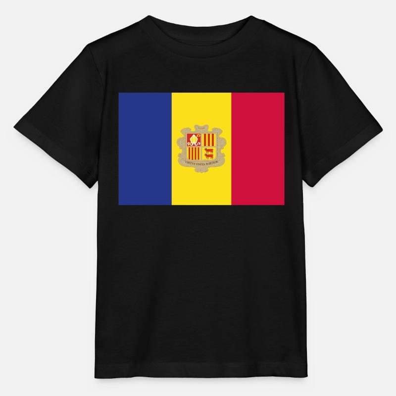 Offizielle Andorra Flagge Andorran Country Pride - Stanley/Stella Kinder T-Shirt MINI CREATOR  - Schwarz