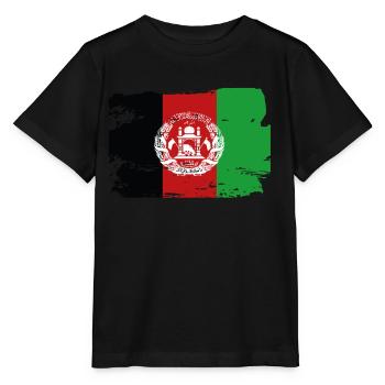 Drapeau officiel de l’Afghanistan Pays de l’Afghanistan - T-shirt bio MINI CREATOR Stanley/Stella Enfant - noir - Devant - Mikhail (115cm)