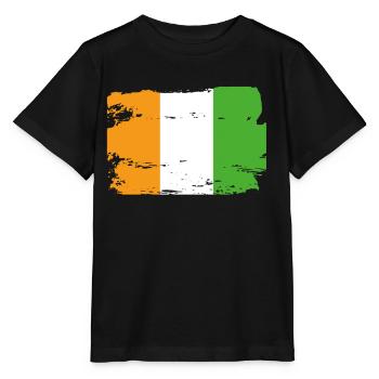 Drapeau officiel de la Côte d’Ivoire Pays de côte d’Ivoire - T-shirt bio MINI CREATOR Stanley/Stella Enfant - noir - Devant - Mikhail (115cm)