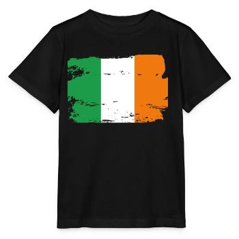 Drapeau officiel de l’Irlande Irish Country Pride Vintage - T-shirt bio MINI CREATOR Stanley/Stella Enfant - noir - Devant - Mikhail (115cm)