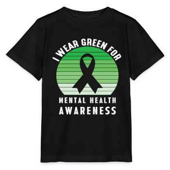I Wear Green for Mental Health Awareness Vintage - T-shirt bio MINI CREATOR Stanley/Stella Enfant - noir - Devant - Mikhail (115cm)