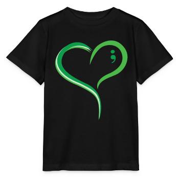 Mnenal Gesundheit Grünes Herz Komma : Liebe verbreiten und - Stanley/Stella Kinder T-Shirt MINI CREATOR  - Schwarz - Vorne - Mikhail (115cm)