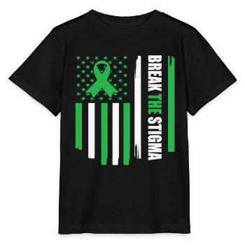 Brechen Sie das Stigma Psychische Gesundheit USA Flagge Vitnage - Stanley/Stella Kinder T-Shirt MINI CREATOR  - Schwarz - Vorne - Mikhail (115cm)
