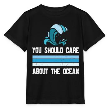 Vous devriez vous soucier de la vie aquatique de l’océan - T-shirt bio MINI CREATOR Stanley/Stella Enfant - noir - Devant - Mikhail (115cm)