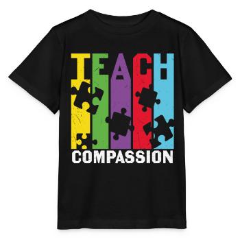 Teach Compassion Compassion Quotes - Stanley/Stella MINI CREATOR Kids’ T-Shirt - black - Front - Mikhail (115cm)