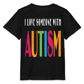 I Love Someone With Autism Autism Retro - Stanley/Stella MINI CREATOR Kids’ T-Shirt - black - Front - Mikhail (115cm)