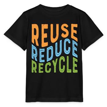 Reduzierung der Reuse Recycle Rrr-Strategie - Stanley/Stella Kinder T-Shirt MINI CREATOR  - Schwarz - Vorne - Mikhail (115cm)