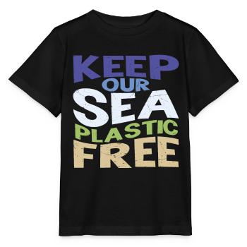 Halten Sie unser Meer plastikfrei - Stanley/Stella Kinder T-Shirt MINI CREATOR  - Schwarz - Vorne - Mikhail (115cm)