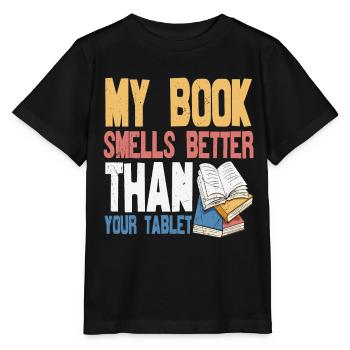 Mon livre sent mieux que votre tablette Citations de livre - T-shirt bio MINI CREATOR Stanley/Stella Enfant - noir - Devant - Mikhail (115cm)