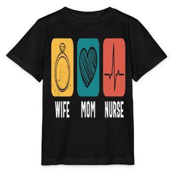Ehefrau Mutter Krankenschwester Ermächtigung Zitate - Stanley/Stella Kinder T-Shirt MINI CREATOR  - Schwarz - Vorne - Mikhail (115cm)