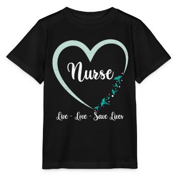 Nurses Live Love Save Lives - Stanley/Stella MINI CREATOR Kids’ T-Shirt - black - Front - Mikhail (115cm)