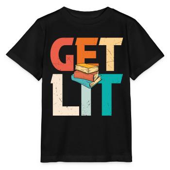 Get Lit Books Quotes - Stanley/Stella MINI CREATOR Kids’ T-Shirt - black - Front - Mikhail (115cm)