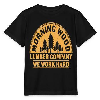Morning Wood Lumber Company Wir arbeiten hart - Stanley/Stella Kinder T-Shirt MINI CREATOR  - Schwarz - Vorne - Mikhail (115cm)
