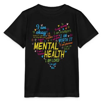 Chaleur mentale Je suis aimé Je suis précieux - T-shirt bio MINI CREATOR Stanley/Stella Enfant - noir - Devant - Mikhail (115cm)