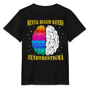 Psychische Gesundheit beendet das Stigma Gesundheit - Stanley/Stella Kinder T-Shirt MINI CREATOR  - Schwarz - Vorne - Mikhail (115cm)